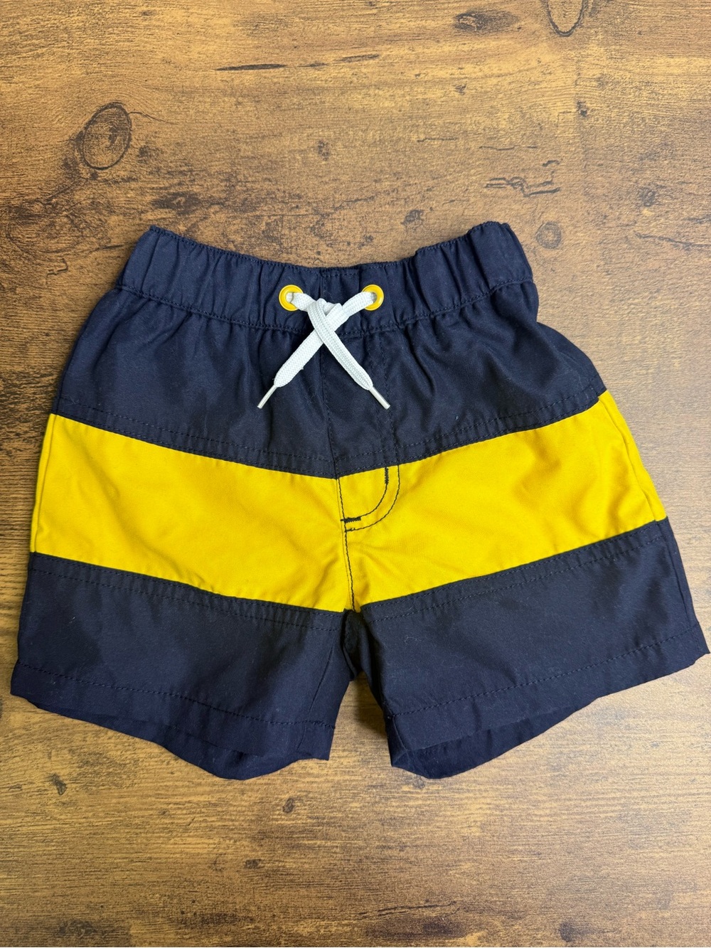 ⭐️5 for $20⭐️ Gymboree Dark Navy and Yellow Stripe Swim Shorts 6-12M